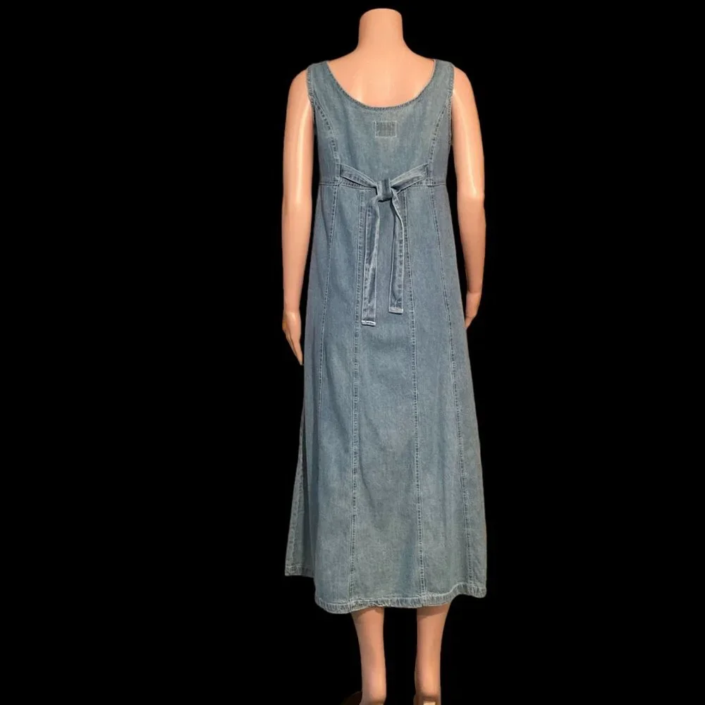 NWOT Vintage No Excuses Original Weathered Denim Sleeveless Dress Size M - Picture 11 of 16